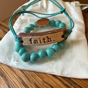 Turquoise Faith Bracelet Set for Kids
